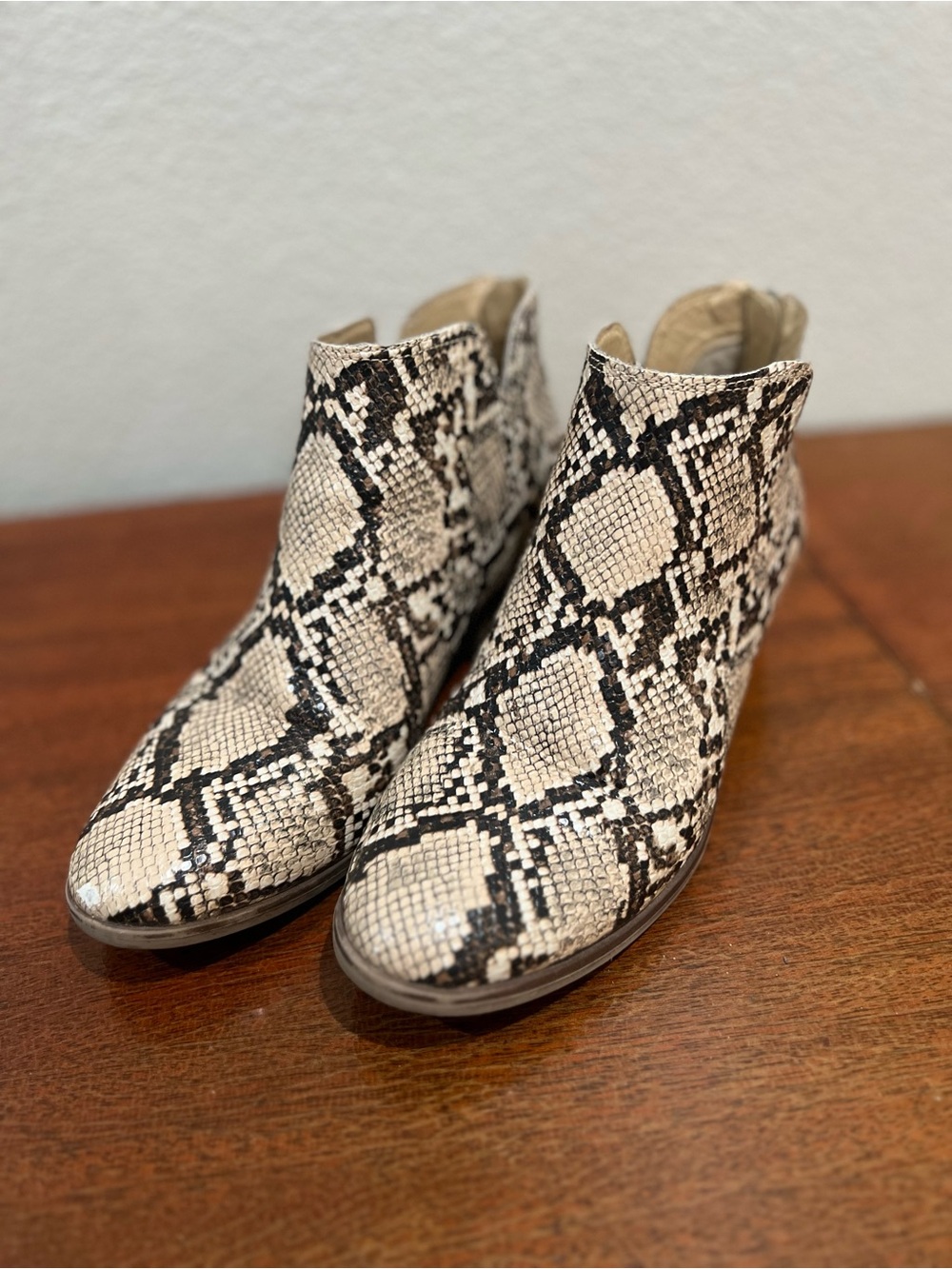 Women's Snake-Print Ankle Boots